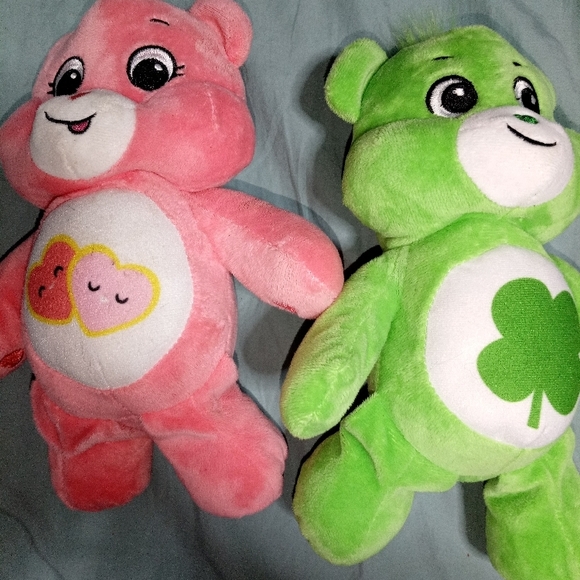 Care Bears Pink and Green Stuffed Animals - Picture 1 of 5
